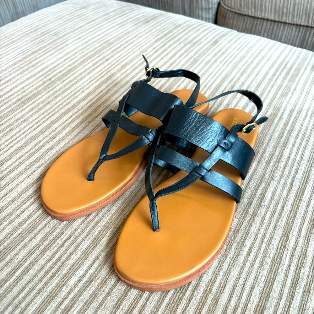 Cole Haan black and tan sandals size 10
